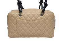 画像をギャラリービューアに読み込む, 極美品 CHANEL シャネル ポーチ ハンドバッグ カンボンライン ココマーク 9番台 ラムスキン ベージュ ブラック 中古 4b009678