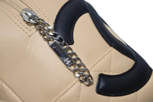 画像をギャラリービューアに読み込む, 極美品 CHANEL シャネル ポーチ ハンドバッグ カンボンライン ココマーク 9番台 ラムスキン ベージュ ブラック 中古 4b009678