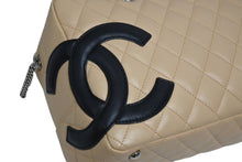 画像をギャラリービューアに読み込む, 極美品 CHANEL シャネル ポーチ ハンドバッグ カンボンライン ココマーク 9番台 ラムスキン ベージュ ブラック 中古 4b009678