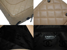 画像をギャラリービューアに読み込む, 極美品 CHANEL シャネル ポーチ ハンドバッグ カンボンライン ココマーク 9番台 ラムスキン ベージュ ブラック 中古 4b009678