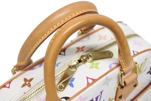 極美品 LOUIS VUITTON ルイヴィトン ハンドバッグ トゥルーヴィル 村上隆 ホワイト マルチカラー M92663 ゴールド金具 中古 4b009681