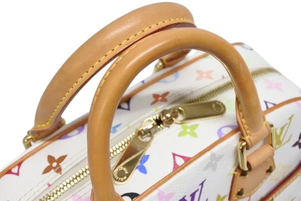 極美品 LOUIS VUITTON ルイヴィトン ハンドバッグ トゥルーヴィル 村上隆 ホワイト マルチカラー M92663 ゴールド金具 中古 4b009681