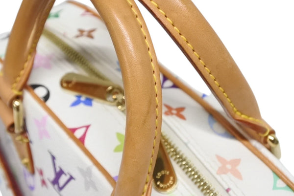極美品 LOUIS VUITTON ルイヴィトン ハンドバッグ トゥルーヴィル 村上隆 ホワイト マルチカラー M92663 ゴールド金具 中古 4b009681