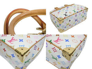 極美品 LOUIS VUITTON ルイヴィトン ハンドバッグ トゥルーヴィル 村上隆 ホワイト マルチカラー M92663 ゴールド金具 中古 4b009681