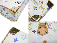 画像をギャラリービューアに読み込む, 極美品 LOUIS VUITTON ルイヴィトン ハンドバッグ トゥルーヴィル 村上隆 ホワイト マルチカラー M92663 ゴールド金具 中古 4b009681