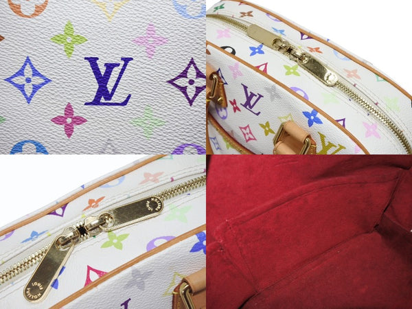 極美品 LOUIS VUITTON ルイヴィトン ハンドバッグ トゥルーヴィル 村上隆 ホワイト マルチカラー M92663 ゴールド金具 中古 4b009681