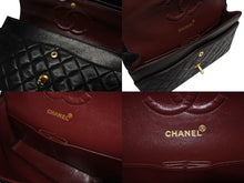 画像をギャラリービューアに読み込む, CHANEL シャネル マトラッセ ダブルフラップ25 ショルダーバッグ 2番台 ラムスキン ブラック ゴールド金具 美品 中古 4b009682