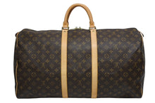 画像をギャラリービューアに読み込む, LOUIS VUITTON ルイヴィトン キーポル55 ボストンバッグ M41424 モノグラム PVCコーティングキャンバス ヌメ革 ブラウン 美品 中古 4b009694