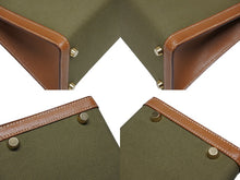 画像をギャラリービューアに読み込む, 極美品 HERMES エルメス KELLY ケリー28 2WAY ハンドバッグ クシュベル トワルアッシュ ゴールド カーキ ゴールド金具 〇X刻印 中古 4b009700