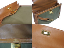 画像をギャラリービューアに読み込む, 極美品 HERMES エルメス KELLY ケリー28 2WAY ハンドバッグ クシュベル トワルアッシュ ゴールド カーキ ゴールド金具 〇X刻印 中古 4b009700