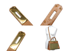 画像をギャラリービューアに読み込む, 極美品 HERMES エルメス KELLY ケリー28 2WAY ハンドバッグ クシュベル トワルアッシュ ゴールド カーキ ゴールド金具 〇X刻印 中古 4b009700