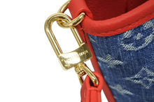 画像をギャラリービューアに読み込む, 新品未使用 LOUIS VUITTON ルイヴィトン 村上隆 LV × TM ネヴァーフルインサイドアウトBB トートバッグ M14997 モノグラムデニムチェリー ブルー レッド 中古 4b009710