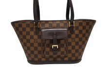 画像をギャラリービューアに読み込む, 極美品 LOUIS VUITTON ルイヴィトン トートバッグ N51121 マノスクPM ダミエ ブラウン ゴールド金具 中古 4b009712