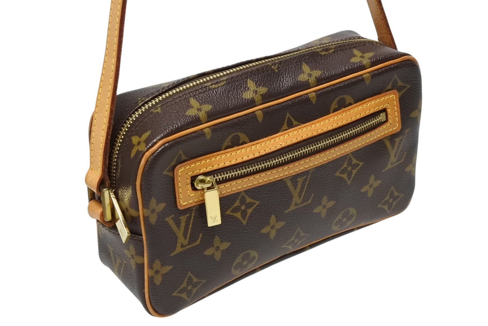 LOUIS VUITTON Pochette City One Shoulder Bag M51183 Monogram Canvas Leather Brown Good Condition Used 4b009715