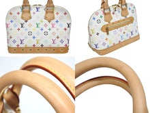 画像をギャラリービューアに読み込む, 極美品 LOUIS VUITTON ルイヴィトン アルマ ハンドバッグ M92647 モノグラム マルチカラー ホワイト 村上隆 中古 4b009716
