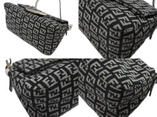 画像をギャラリービューアに読み込む, FENDI フェンディ ミニマンマバケット ワンショルダーバッグ 8BR180 ズッキーノ ブラック ホワイト ゴールド金具 美品 中古 4b009717