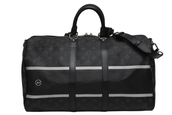 極美品 LOUIS VUITTON ルイヴィトン ボストンバッグ キーポル バンドリエール45 藤原ヒロシ フラグメント ブラック M43413 中古 4b009731