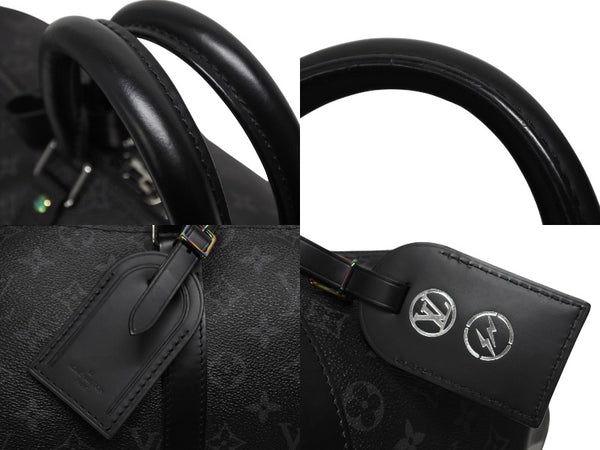 極美品 LOUIS VUITTON ルイヴィトン ボストンバッグ キーポル バンドリエール45 藤原ヒロシ フラグメント ブラック M43413 中古 4b009731