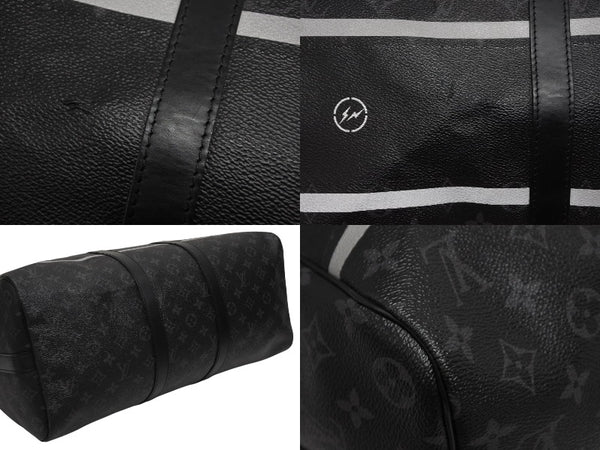 極美品 LOUIS VUITTON ルイヴィトン ボストンバッグ キーポル バンドリエール45 藤原ヒロシ フラグメント ブラック M43413 中古 4b009731