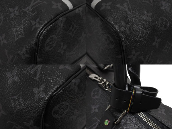 極美品 LOUIS VUITTON ルイヴィトン ボストンバッグ キーポル バンドリエール45 藤原ヒロシ フラグメント ブラック M43413 中古 4b009731