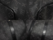 画像をギャラリービューアに読み込む, 極美品 LOUIS VUITTON ルイヴィトン エクリプス キーポル バンドリエール45 ボストンバッグ M40569 シルバー金具 ブラック 中古 4b009732