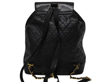 画像をギャラリービューアに読み込む, CHANEL シャネル マトラッセ チェーンリュック バックパック ココマーク 2番台 ブラック ラムスキン ゴールド金具 中古 美品 4b009733