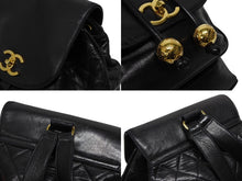 画像をギャラリービューアに読み込む, CHANEL シャネル マトラッセ チェーンリュック バックパック ココマーク 2番台 ブラック ラムスキン ゴールド金具 中古 美品 4b009733