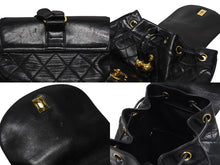 画像をギャラリービューアに読み込む, CHANEL シャネル マトラッセ チェーンリュック バックパック ココマーク 2番台 ブラック ラムスキン ゴールド金具 中古 美品 4b009733
