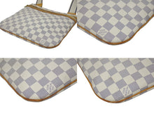 画像をギャラリービューアに読み込む, LOUIS VUITTON ルイヴィトン ポシェットボスフォール ショルダーバッグ N51112 ダミエアズール ホワイト ブラウン 美品 中古 4b009737