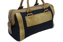 画像をギャラリービューアに読み込む, Chloe クロエ ボストンバッグ ハンドバッグ 01 07 51 ルーマニア製 レザー キャンバス ブラウン ブラック シルバー金具 良品 中古 4b009747