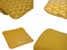 画像をギャラリービューアに読み込む, 新品同様 GOYARD ゴヤール 折りたたみクラッチバッグ サンマリー MM ヘリンボーン柄 イエロー 中古 4b009749