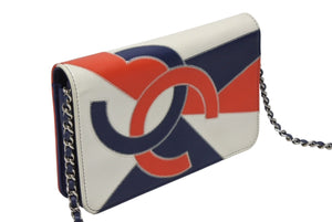 CHANEL シャネル チェーンショルダーウォレット 27番台 カーフスキン ココマーク フリンジ シルバー金具 美品 中古 4b009752