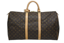 画像をギャラリービューアに読み込む, LOUIS VUITTON ルイヴィトン キーポル50 ボストンバッグ M41426 モノグラム PVC レザー ゴールド金具 美品 中古 4b009754