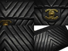 画像をギャラリービューアに読み込む, CHANEL シャネル Vステッチ チェーンショルダーバッグ ラムスキン ココマーク ブラック ゴールド金具 良品 中古 4b009761