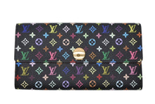 Load image into Gallery viewer, LOUIS VUITTON ルイヴィトン 長財布 村上隆 ポルトフォイユサラ M93533 TH0056 ブラック モノグラムマルチカラー 美品 中古 4b009764