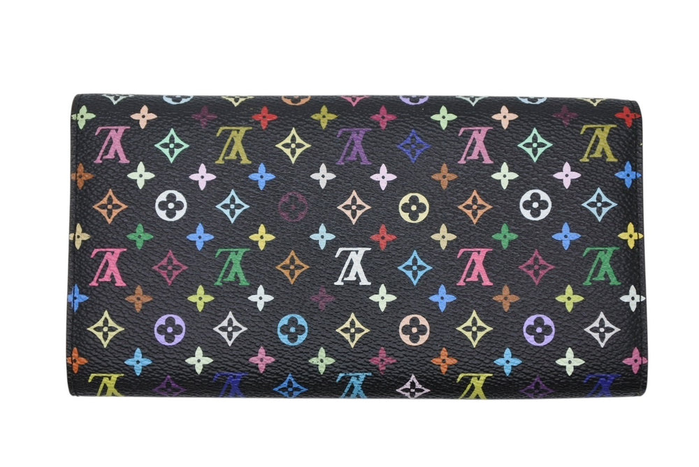LOUIS VUITTON Long Wallet Takashi Murakami Portefeuille Sara M93533 TH0056 Black Monogram Multicolor Good Condition Used 4b009764