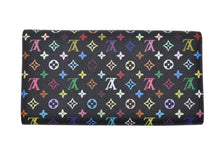 Load image into Gallery viewer, LOUIS VUITTON ルイヴィトン 長財布 村上隆 ポルトフォイユサラ M93533 TH0056 ブラック モノグラムマルチカラー 美品 中古 4b009764