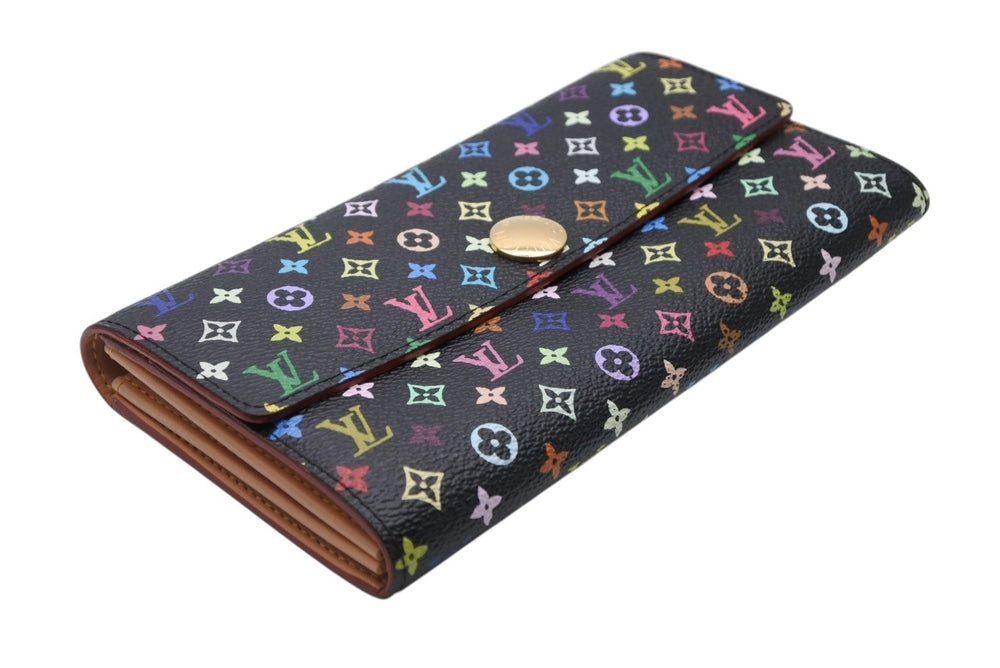 LOUIS VUITTON ルイヴィトン 長財布 村上隆 ポルトフォイユサラ M93533 TH0056 ブラック モノグラムマルチカラー 美品 中古 4b009764