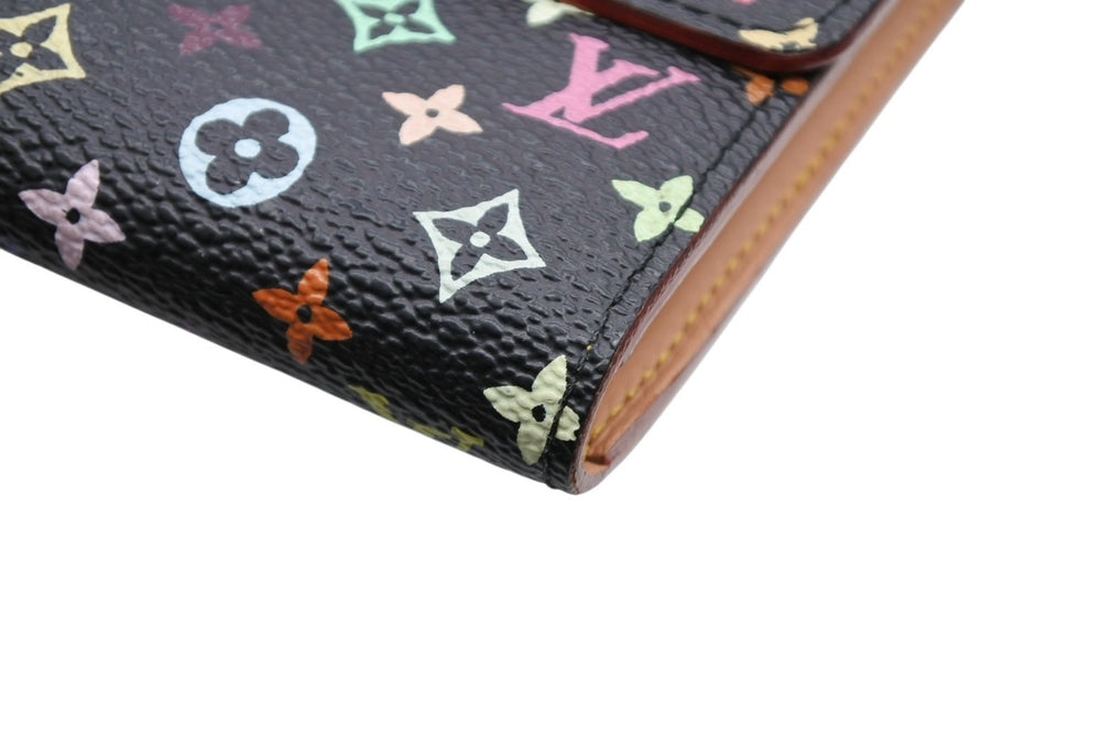 LOUIS VUITTON ルイヴィトン 長財布 村上隆 ポルトフォイユサラ M93533 TH0056 ブラック モノグラムマルチカラー 美品 中古 4b009764
