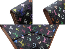 Load image into Gallery viewer, LOUIS VUITTON ルイヴィトン 長財布 村上隆 ポルトフォイユサラ M93533 TH0056 ブラック モノグラムマルチカラー 美品 中古 4b009764