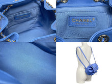 画像をギャラリービューアに読み込む, 新品同様 CHANEL シャネル マトラッセスモールバックパック リュック ランダム番台 カーフスキン ブルー シルバー金具 中古 4b009767