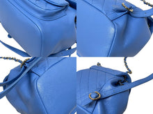 画像をギャラリービューアに読み込む, 新品同様 CHANEL シャネル マトラッセスモールバックパック リュック ランダム番台 カーフスキン ブルー シルバー金具 中古 4b009767