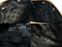 画像をギャラリービューアに読み込む, CHANEL シャネル カンボンライン フラット トートバッグ 9番台 カーフスキン ココマーク ベージュ ブラック シルバー金具 美品 中古 4b009768
