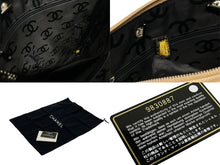 画像をギャラリービューアに読み込む, CHANEL シャネル カンボンライン フラット トートバッグ 9番台 カーフスキン ココマーク ベージュ ブラック シルバー金具 美品 中古 4b009768