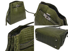 画像をギャラリービューアに読み込む, 極美品 HERMES エルメス KELLY SPORTS ケリースポーツMM ショルダーバッグ ニロティカス アニスグリーン シルバー金具 □D刻印 中古 4b009769