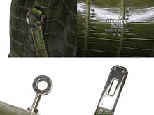 画像をギャラリービューアに読み込む, 極美品 HERMES エルメス KELLY SPORTS ケリースポーツMM ショルダーバッグ ニロティカス アニスグリーン シルバー金具 □D刻印 中古 4b009769