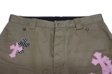 画像をギャラリービューアに読み込む, CHROME HEARTS クロムハーツ CARPENTER DOUBLE KNEE カーペンター ダブルニーパンツ サイズ34 クロスボール シルバー925 ベージュ ピンク 美品 中古 4b009772