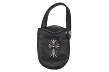 画像をギャラリービューアに読み込む, CHROME HEARTS クロムハーツ PHONE CASE フォンケース CH タイニークロス レザー シルバー925 美品 中古 4b009775