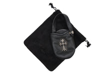 画像をギャラリービューアに読み込む, CHROME HEARTS クロムハーツ PHONE CASE フォンケース CH タイニークロス レザー シルバー925 美品 中古 4b009775