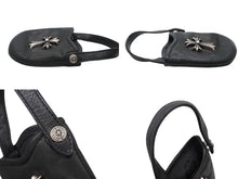 画像をギャラリービューアに読み込む, CHROME HEARTS クロムハーツ PHONE CASE フォンケース CH タイニークロス レザー シルバー925 美品 中古 4b009775